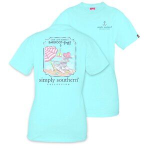 Simply Southern | Marine "Barefoot and Happy" T-shirt Tee | Size Extra Large